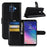 Litchi Skin Leather Wallet Case Phone Shell for Samsung Galaxy A6 (2018) Adjustable Stand Design Phone Accessory - Black - 1
