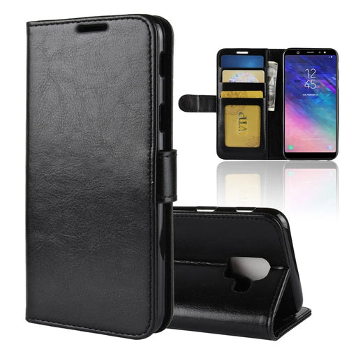 Crazy Horse PU Leather Protection Mobile Phone Shell for Samsung Galaxy A6 (2018) - Black - 1