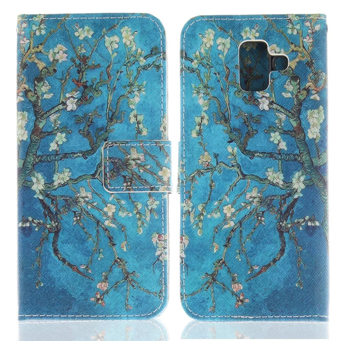Printing Pattern Leather Wallet Shell Case for Samsung Galaxy A6 (2018) - Almond Tree in Blossom - 2