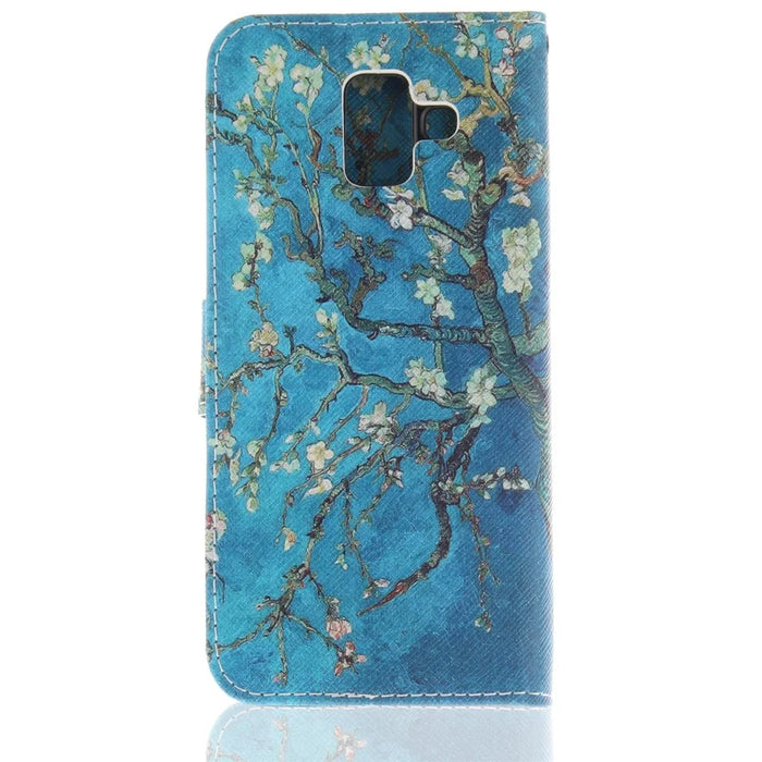 Printing Pattern Leather Wallet Shell Case for Samsung Galaxy A6 (2018) - Almond Tree in Blossom - 3