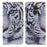 Printing Pattern Leather Wallet Mobile Phone Case for Samsung Galaxy A6+ (2018) / A9 Star Lite - Tiger with Green Eye - 2