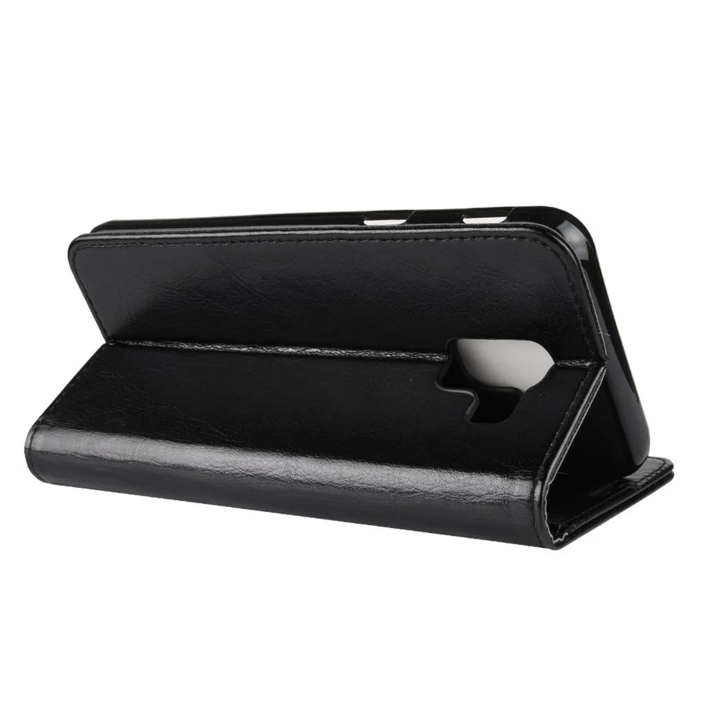 For Samsung Galaxy J6 (2018) Crazy Horse Texture Wallet Leather Case with Stand - Black - 6