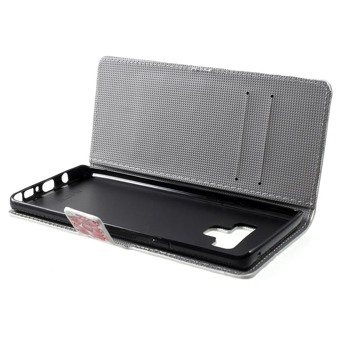 Pattern Printing Wallet Stand Leather Protection Mobile Phone Shell for Samsung Galaxy Note 9 - Plum Blossom - 5