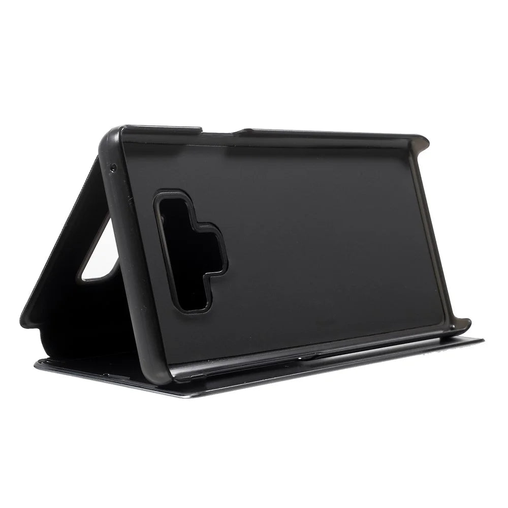 For Samsung Galaxy Note9 Flip Leather Cover with Stand Full Body Protective Phone Case - Black - 6