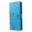 Imprint Butterfly Flower Stand Wallet Leather Mobile Shell Case for Samsung Galaxy Note 9 - Blue - 3