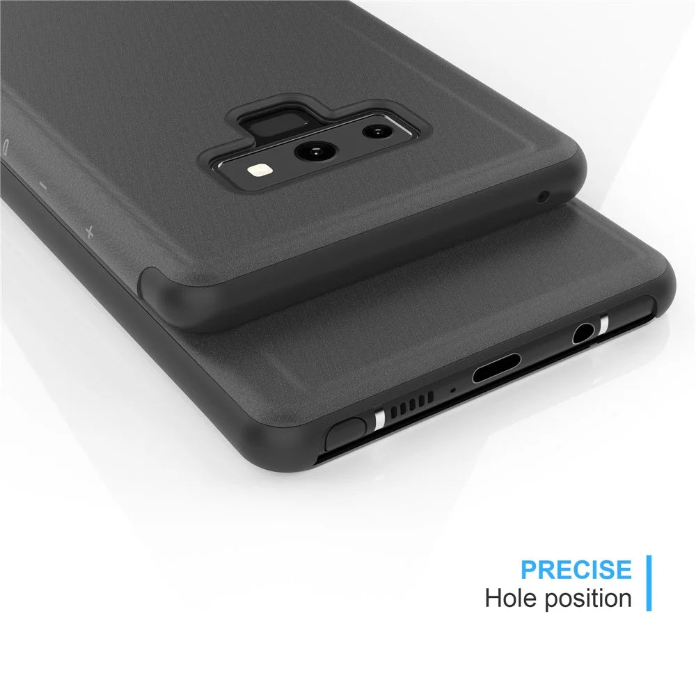 For Samsung Galaxy Note9 Flip Leather Cover with Stand Full Body Protective Phone Case - Black - 4