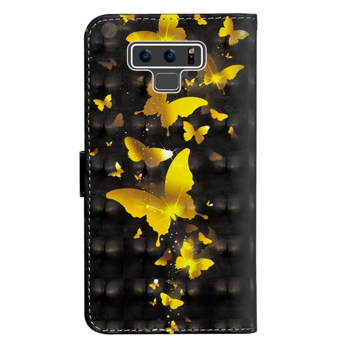 Pattern Printing Wallet Leather Stand Cover for Samsung Galaxy Note 9 - Butterfly Pattern - 5