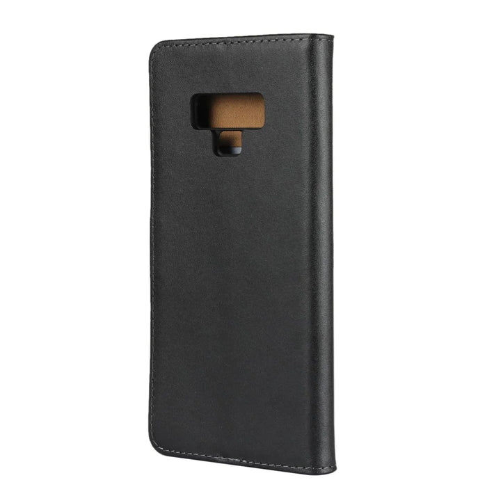 Genuine Leather Wallet Stand Phone Case for Samsung Galaxy Note 9 - Black - 3