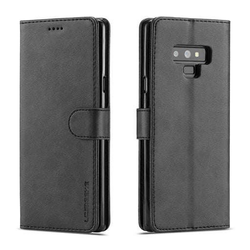 LC.IMEEKE Wallet Stand Leather Protective Case for Samsung Galaxy Note 9 - Black - 1