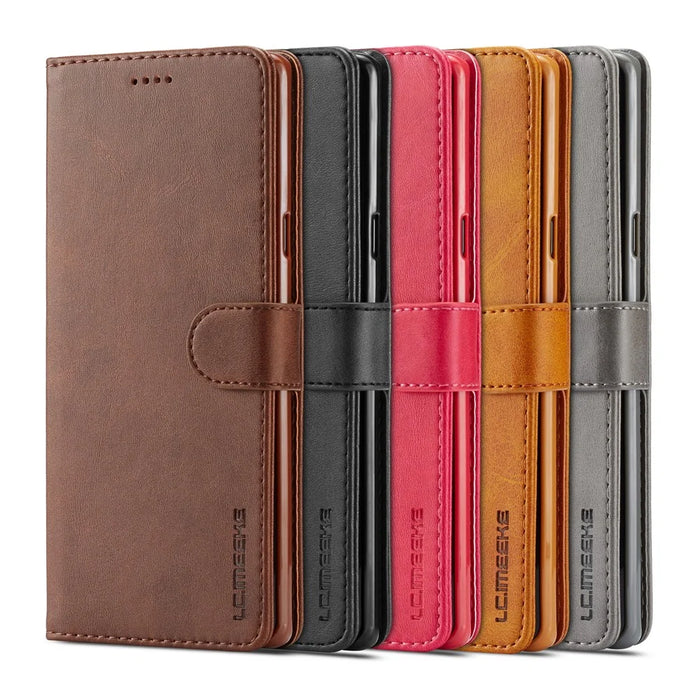 LC.IMEEKE Wallet Stand Leather Protective Case for Samsung Galaxy Note 9 - Black - 6
