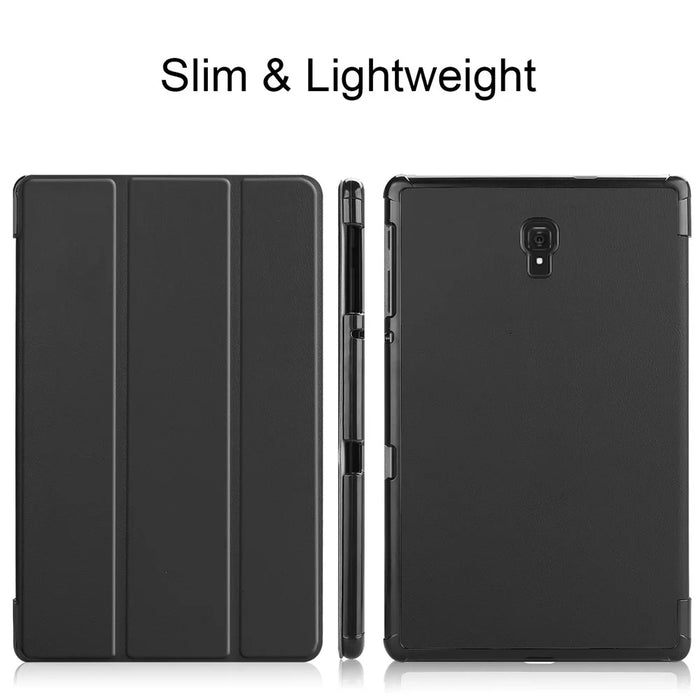 Tri-fold Stand PU Leather Smart Case for Samsung Galaxy Tab A 10.5 T595/T590 - Black - 2