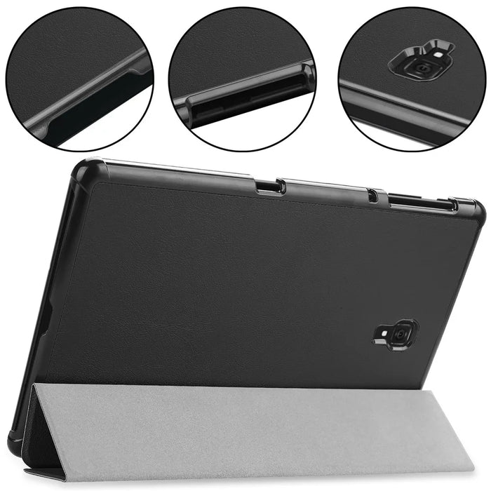 Tri-fold Stand PU Leather Smart Case for Samsung Galaxy Tab A 10.5 T595/T590 - Black - 5