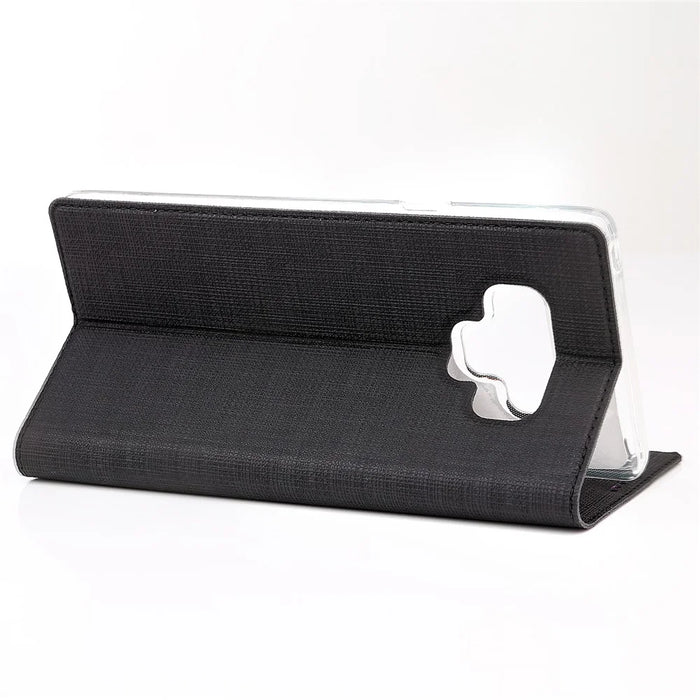 VILI DMX Cross Texture PU Leather Card Holder Case for Samsung Galaxy Note 9 - Black - 4