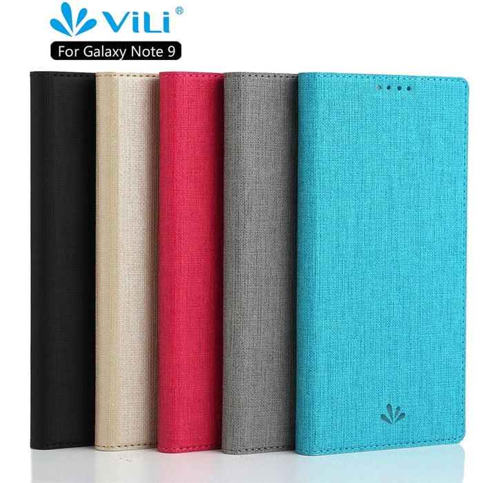 VILI DMX Cross Texture PU Leather Card Holder Case for Samsung Galaxy Note 9 - Black - 5