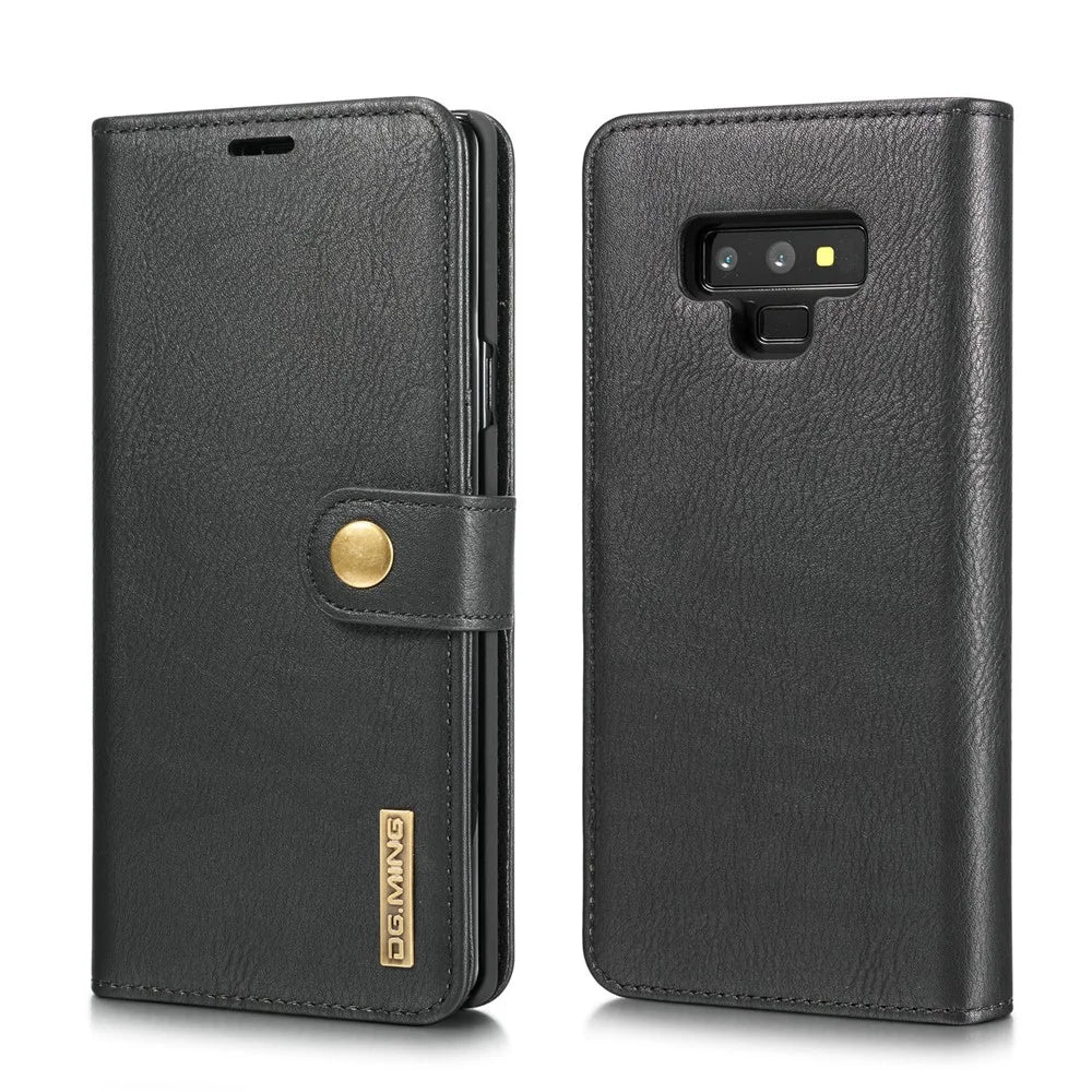 DG.MING for Samsung Galaxy Note9 N960 Detachable 2-in-1 Split Leather Wallet + PC Back Case - Black - 2