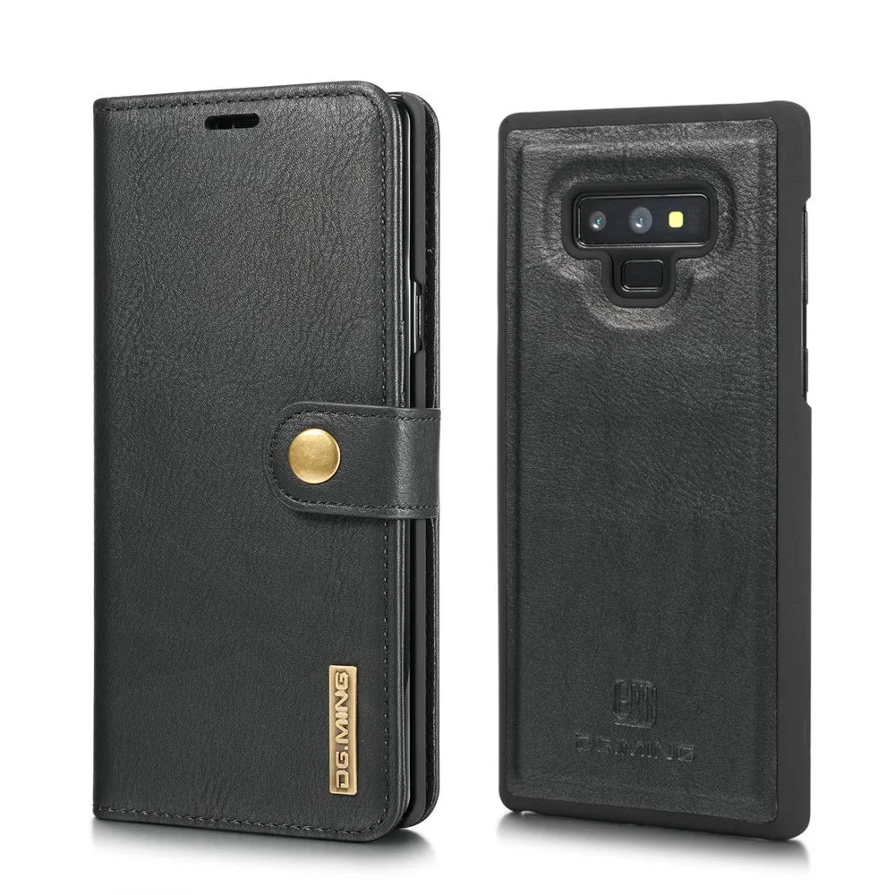 DG.MING for Samsung Galaxy Note9 N960 Detachable 2-in-1 Split Leather Wallet + PC Back Case - Black - 3