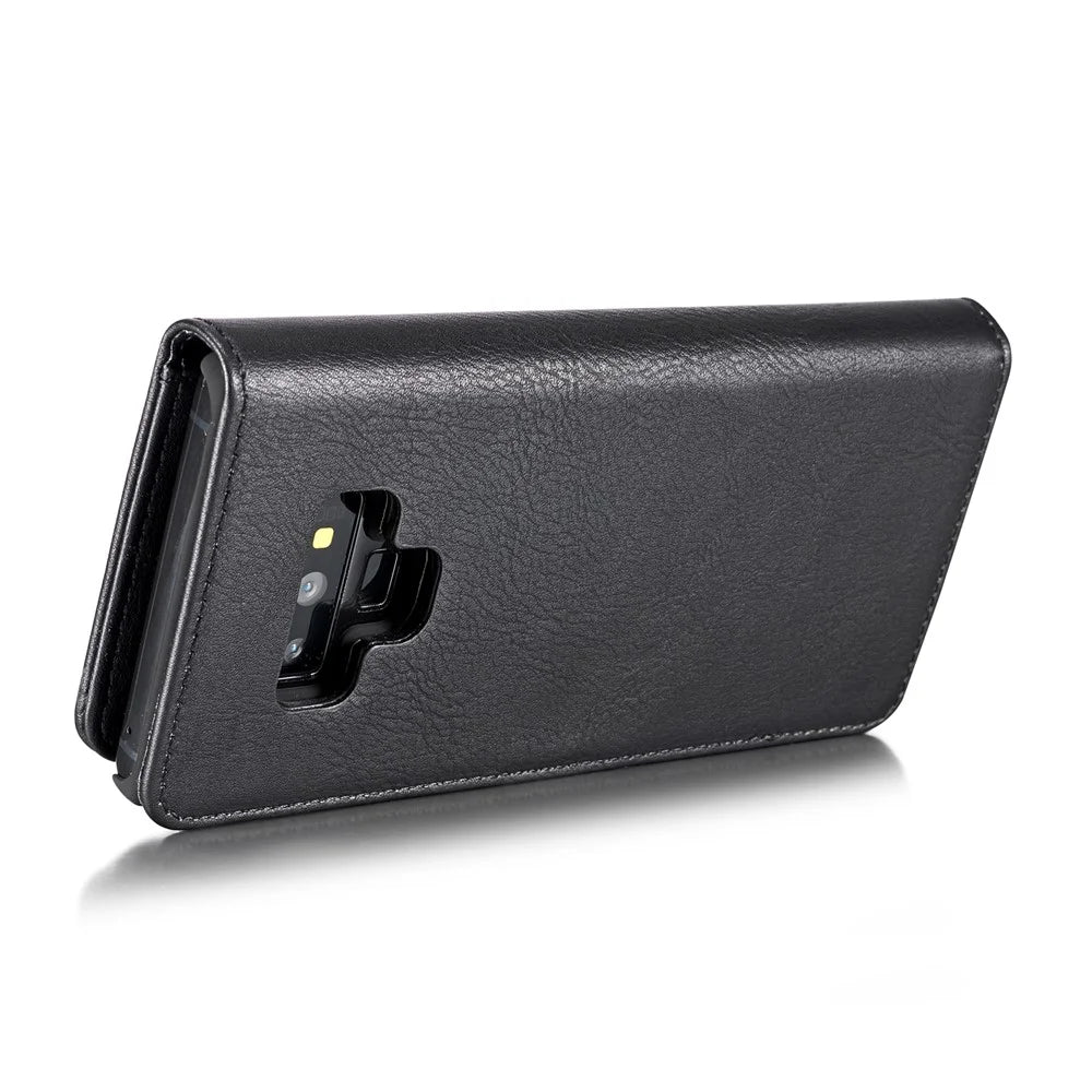 DG.MING for Samsung Galaxy Note9 N960 Detachable 2-in-1 Split Leather Wallet + PC Back Case - Black - 7
