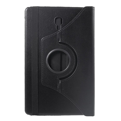 Litchi Skin PU Leather Cover [With 360 Degree Rotary Stand] for Samsung Galaxy Tab A 10.5 (2018) T590 T595 - Black - 1