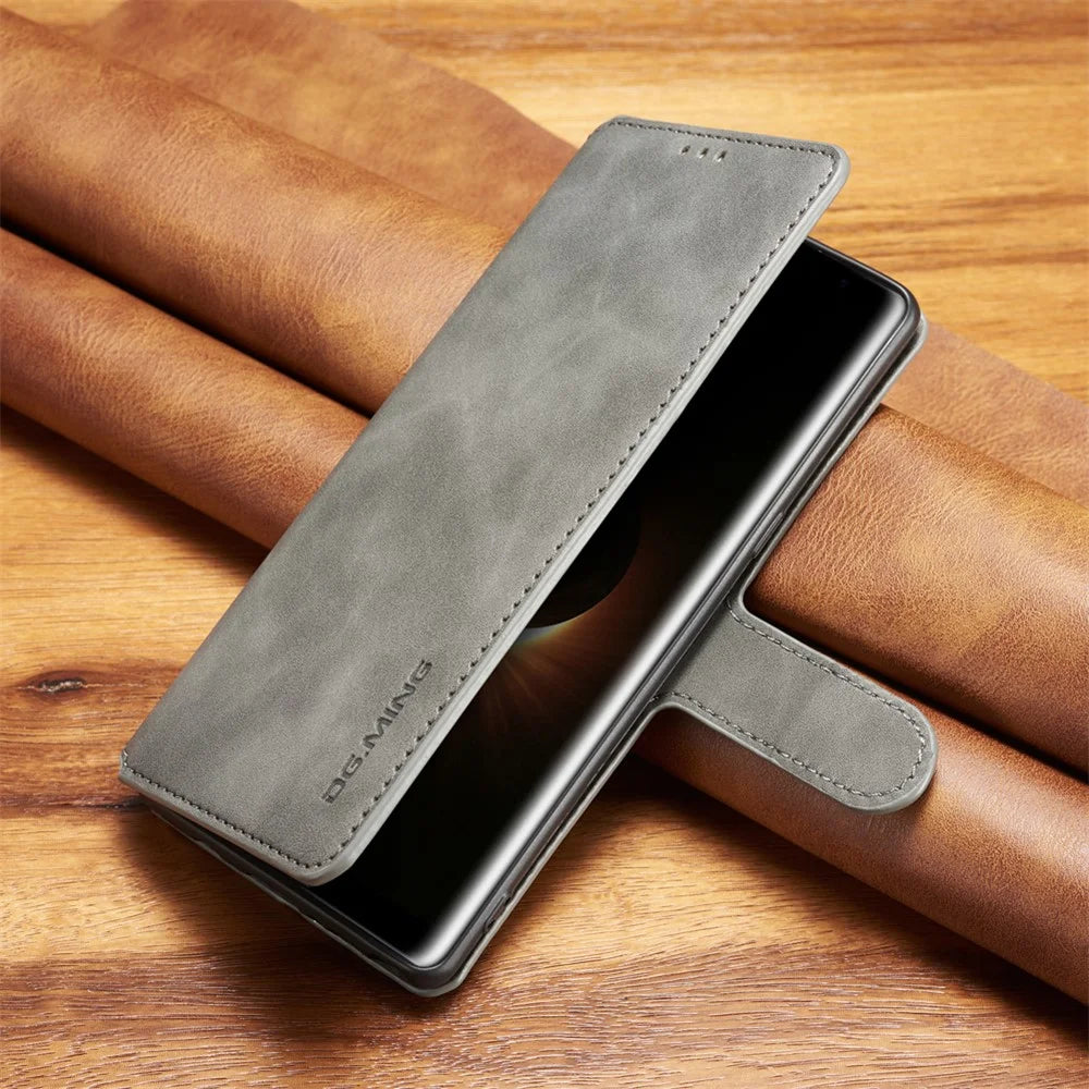 DG.MING Retro Style Wallet Leather Stand Case for Samsung Galaxy Note 8 SM-N950 - Grey - 7