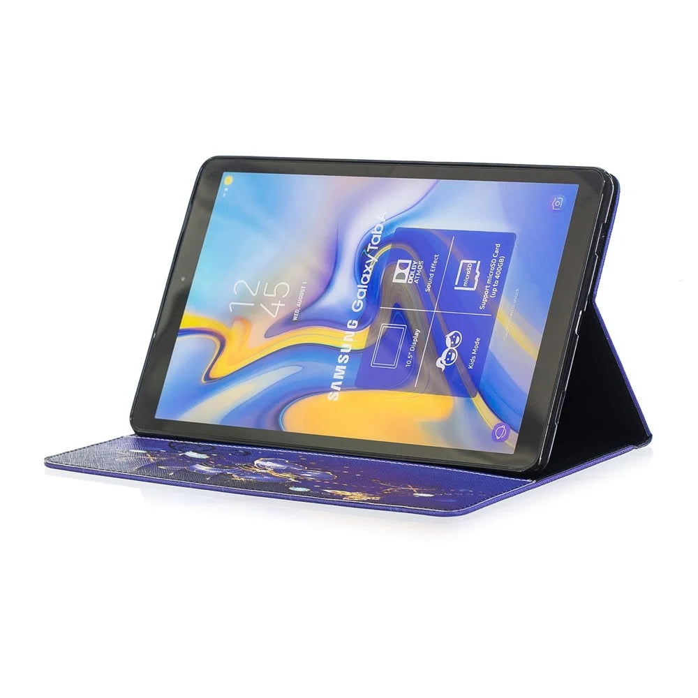 Pattern Printing PU Leather Tablet Cover for Samsung Galaxy Tab A 10.5 (2018) T590 T595 - Purple Butterflies - 5