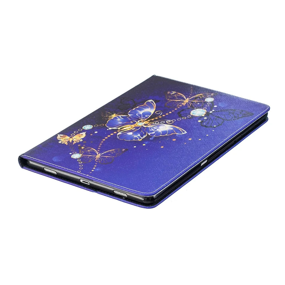 Pattern Printing PU Leather Tablet Cover for Samsung Galaxy Tab A 10.5 (2018) T590 T595 - Purple Butterflies - 6