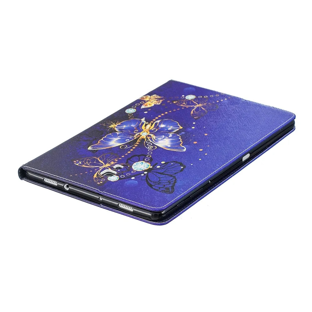 Pattern Printing PU Leather Tablet Cover for Samsung Galaxy Tab A 10.5 (2018) T590 T595 - Purple Butterflies - 7