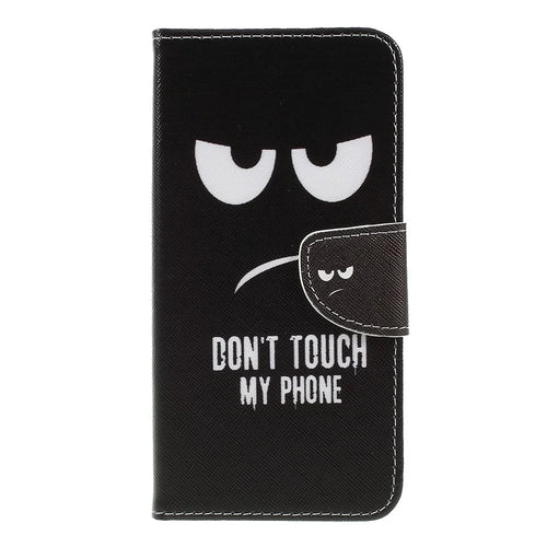 Cross Texture Patterned Wallet Leather Cover for Samsung Galaxy A7 (2018) - Do not Touch My Phone - 1