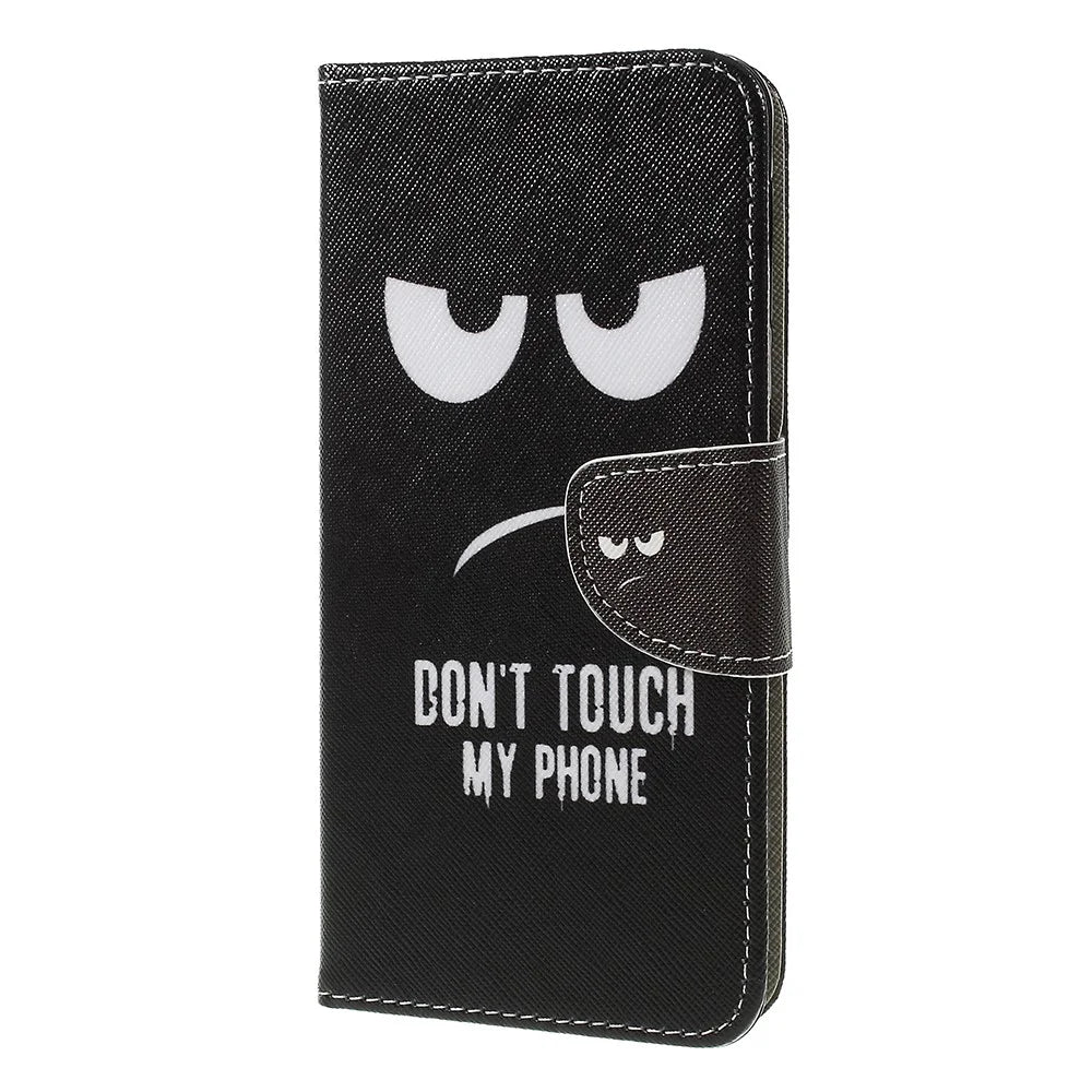 Cross Texture Patterned Wallet Leather Cover for Samsung Galaxy A7 (2018) - Do not Touch My Phone - 2