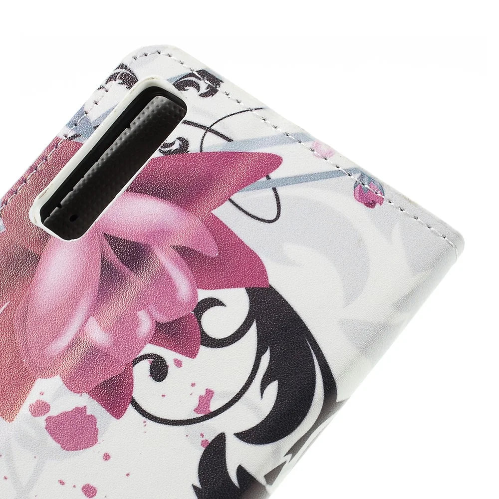 Pattern Printing PU Leather Magnetic Wallet Stand Case for Samsung Galaxy A7 (2018) - Purple Flower - 5