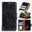 Protective Phone Case for Samsung Galaxy A7 (2018) Nappa Texture Split Leather Flip Folio Cover Shockproof Phone Shell with Stand Wallet - Black - 1