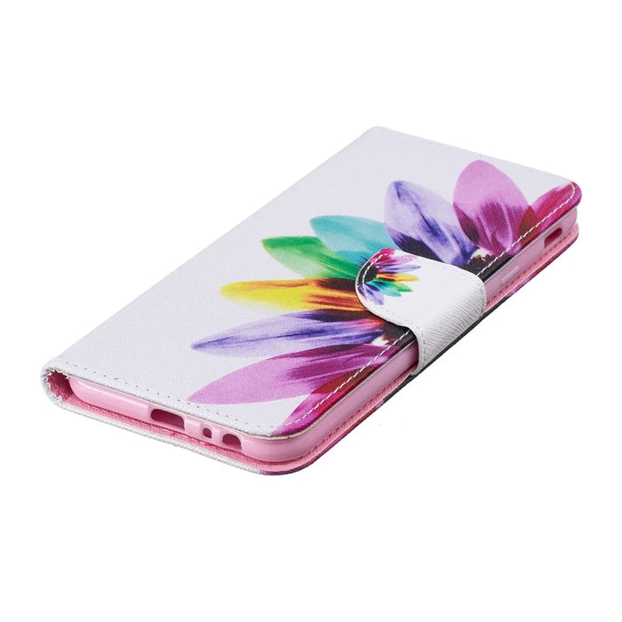 Pattern Printing PU Leather Flip Cover with [Wallet Stand] for Samsung Galaxy J4+ / J4 Prime - Petals Pattern - 6