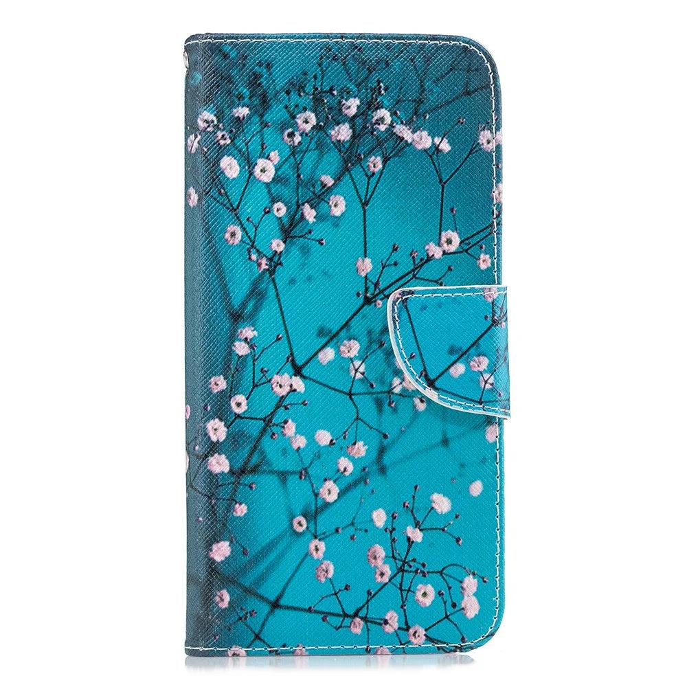 Pattern Printing Wallet Leather Folio Cover for Samsung Galaxy J6+ / J6 Prime - Wintersweet - 2