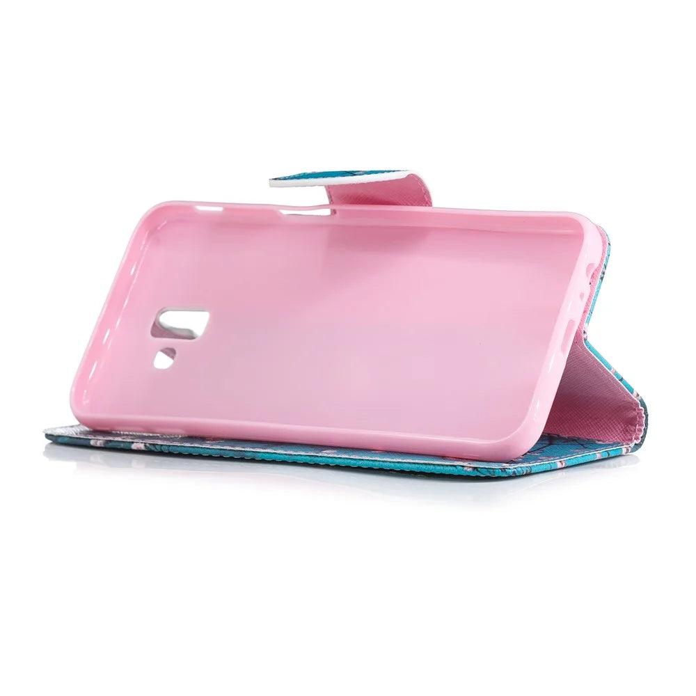 Pattern Printing Wallet Leather Folio Cover for Samsung Galaxy J6+ / J6 Prime - Wintersweet - 5