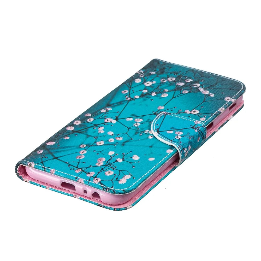 Pattern Printing Wallet Leather Folio Cover for Samsung Galaxy J6+ / J6 Prime - Wintersweet - 6