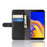 For Samsung Galaxy J4 Plus Phone Cases Genuine Split Leather Wallet Mobile Cover Stand - Black - 6