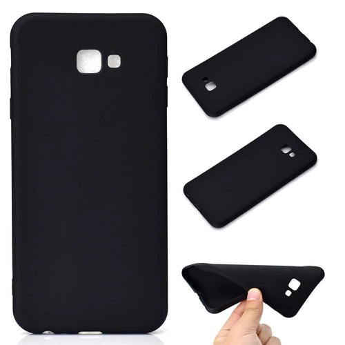 Solid Color Soft Matte TPU Back Case for Samsung Galaxy J4+ - Black - 1