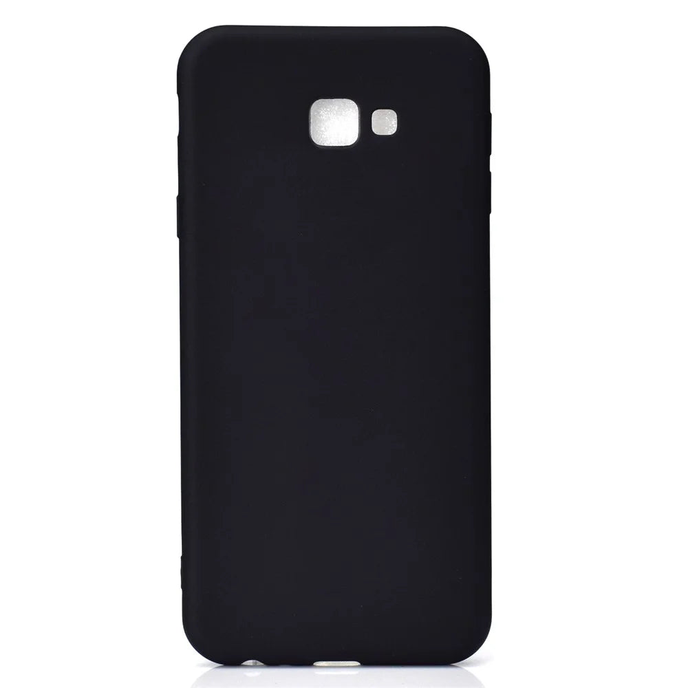 Solid Color Soft Matte TPU Back Case for Samsung Galaxy J4+ - Black - 2