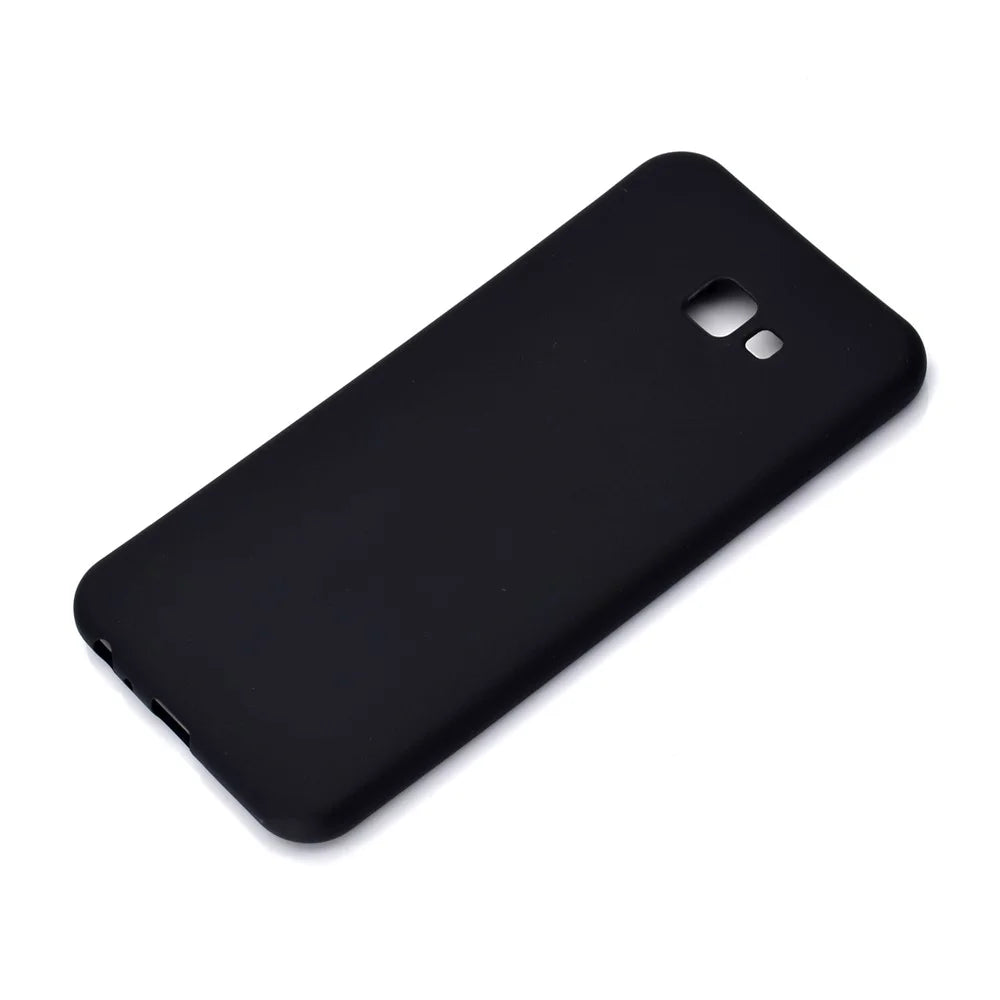 Solid Color Soft Matte TPU Back Case for Samsung Galaxy J4+ - Black - 3