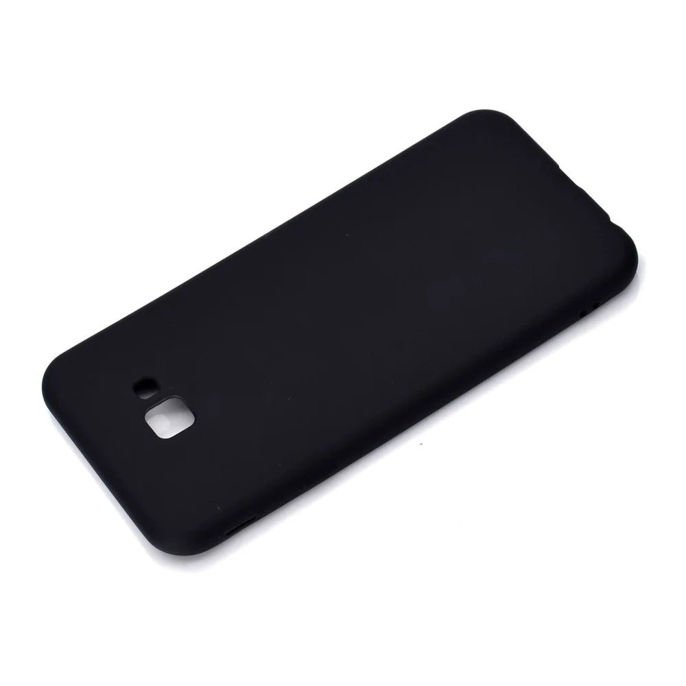 Solid Color Soft Matte TPU Back Case for Samsung Galaxy J4+ - Black - 4