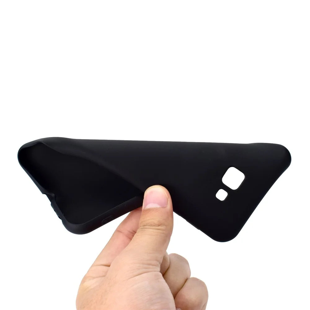 Solid Color Soft Matte TPU Back Case for Samsung Galaxy J4+ - Black - 5