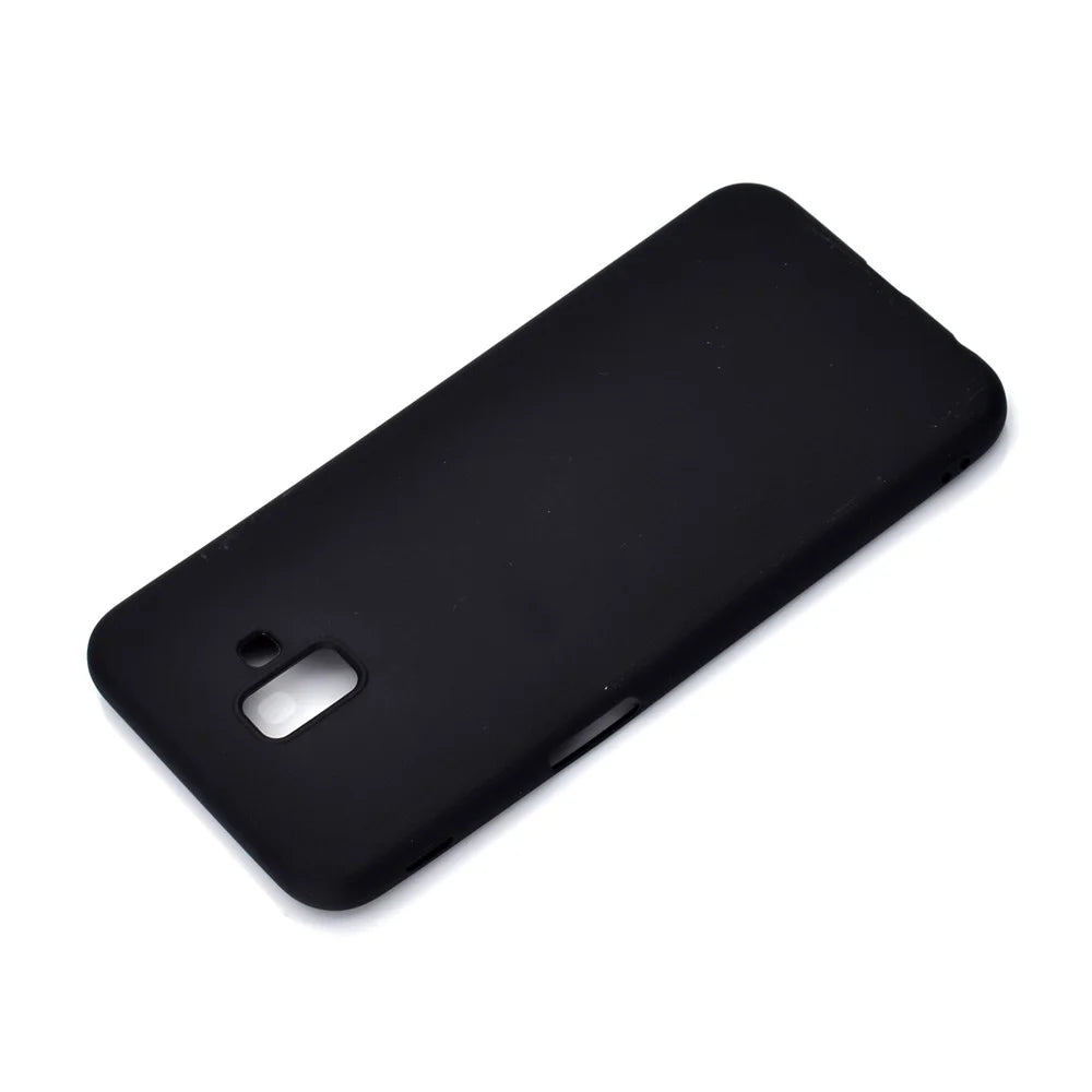 Solid Color Soft Matte TPU Back Case for Samsung Galaxy J6+ - Black - 4