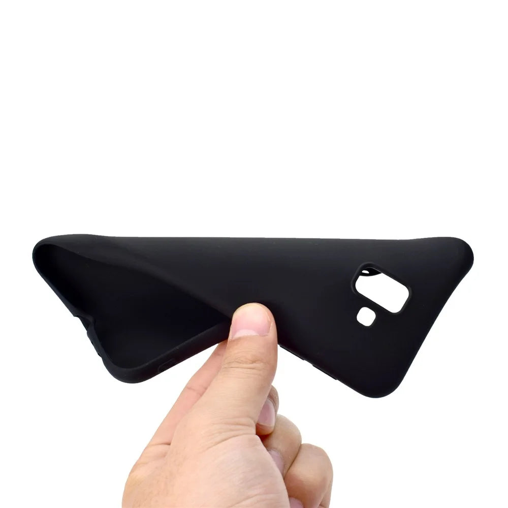 Solid Color Soft Matte TPU Back Case for Samsung Galaxy J6+ - Black - 5