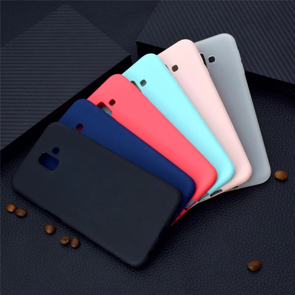 Solid Color Soft Matte TPU Back Case for Samsung Galaxy J6+ - Black - 7