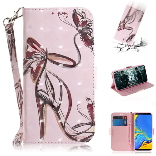 Pattern Printing Leather Phone Shell with Stand for Samsung Galaxy A9 (2018) / A9 Star Pro / A9s - High Heel Sandal - 1