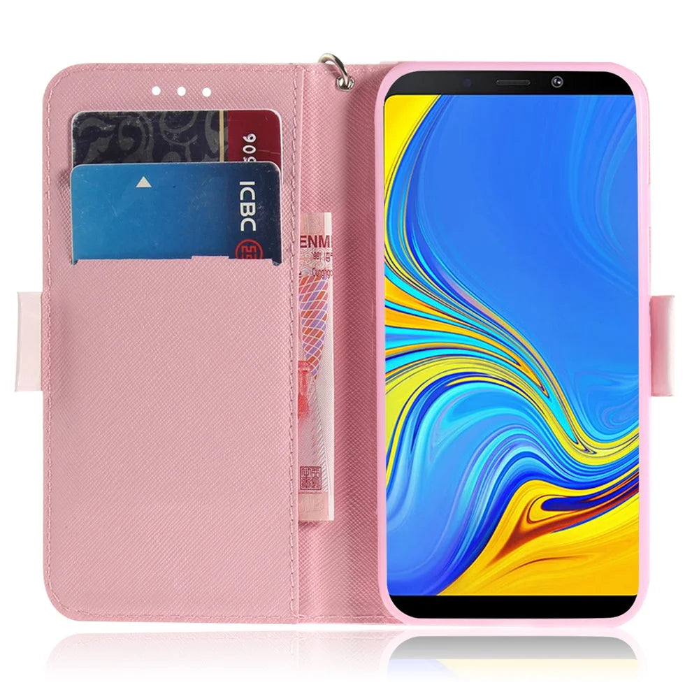Pattern Printing Leather Phone Shell with Stand for Samsung Galaxy A9 (2018) / A9 Star Pro / A9s - High Heel Sandal - 7