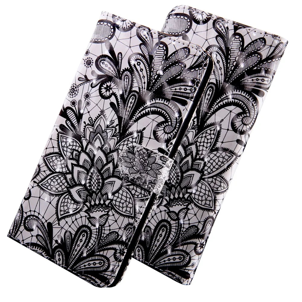 Pattern Printing Leather Case for Samsung Galaxy J5 (2017) EU Version / J5 Pro (2017) - Lace Flower - 4