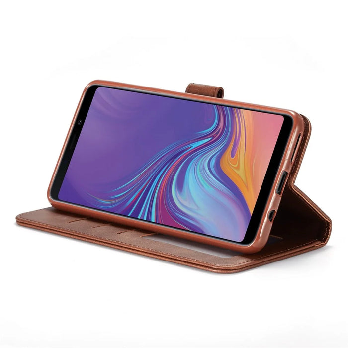 LC.IMEEKE Wallet Leather Stand Case for Samsung Galaxy A7 (2018) - Coffee - 5