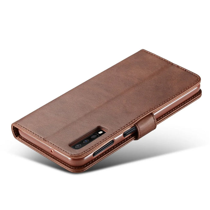 LC.IMEEKE Wallet Leather Stand Case for Samsung Galaxy A7 (2018) - Coffee - 7