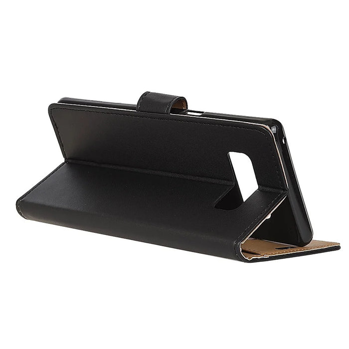 Wallet Stand Flip Magnetic PU Leather Phone Cover for Samsung Galaxy S10e - Black - 4