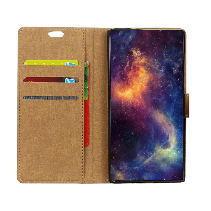 Wallet Stand Flip Magnetic PU Leather Phone Cover for Samsung Galaxy S10e - Black - 6